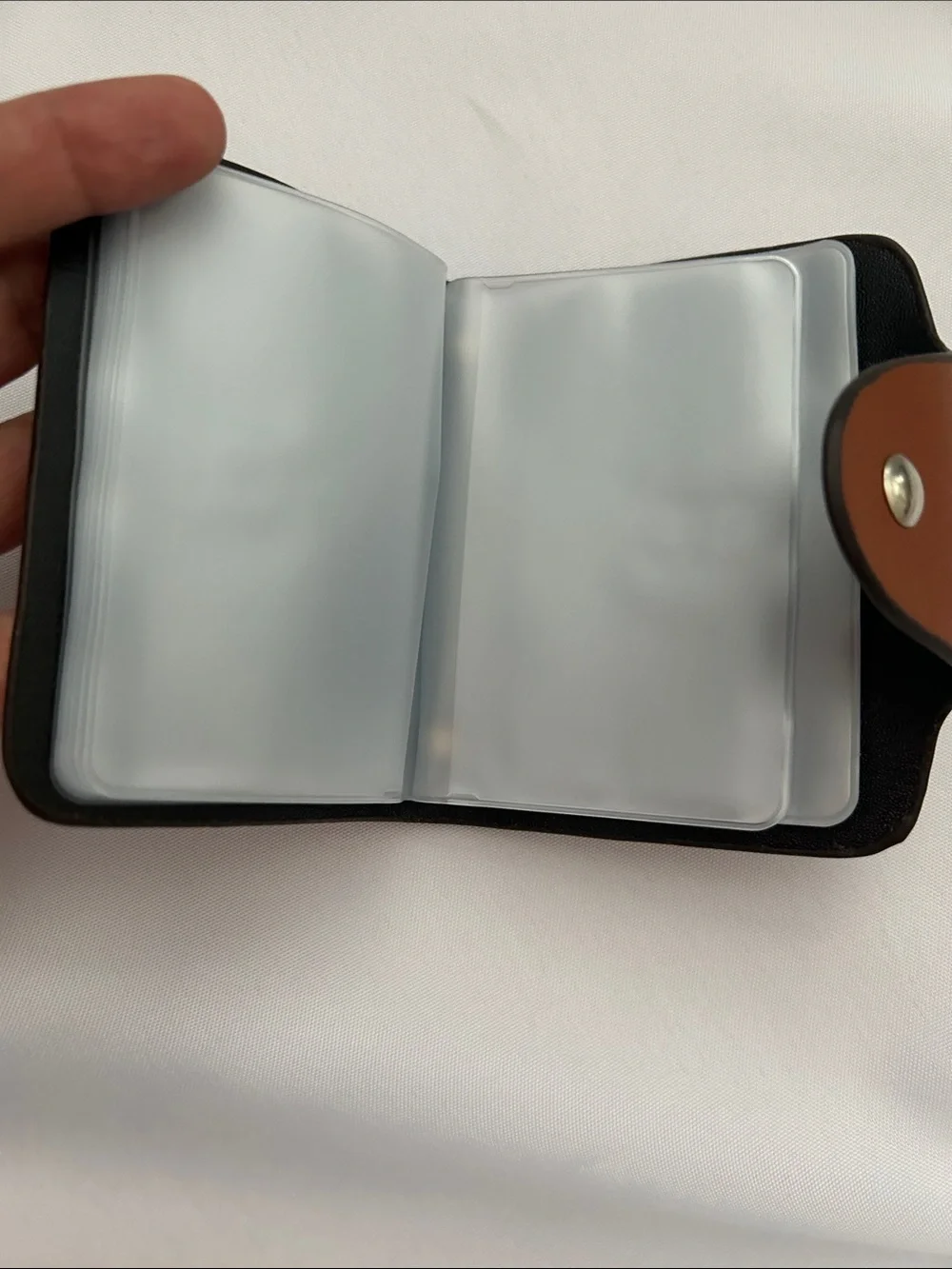 Vegan Leather Accordion Credit Card Organizer - Cognac Brown